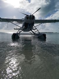 Ship in sea against sky