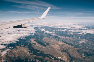 Aerial view of mountain against sky