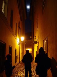 Silhouette of woman at night