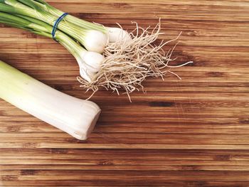 High angle view of vegetables on table
