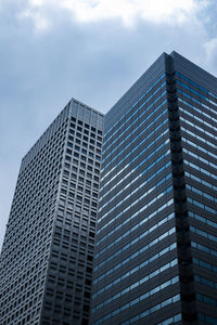 Low angle view of modern building against sky