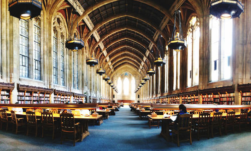 Interior of illuminated building