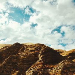 Low angle view of mountain against sky