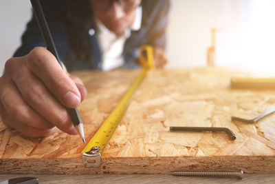 Man working on table