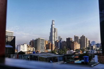 Bacata center - bogotá cityscape blue sky in the morning