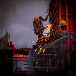 Man working at construction site