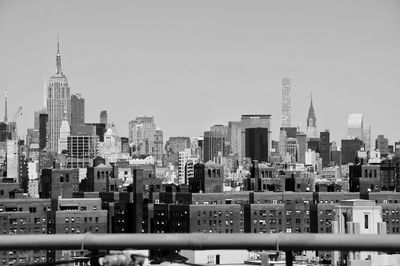 View of skyscrapers in city