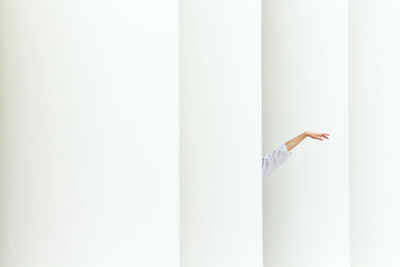 High angle view of paper on white background