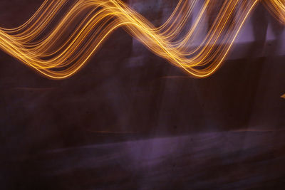 Light painting over road at night