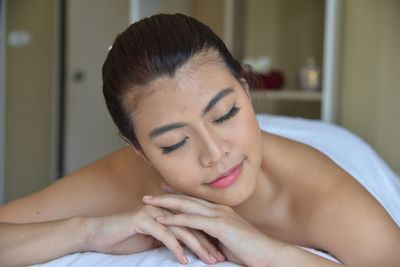 Portrait of a woman lying down