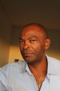 Portrait of man at home