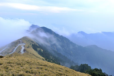 Scenic view of mountains against sky