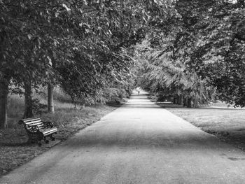 Empty bench in park