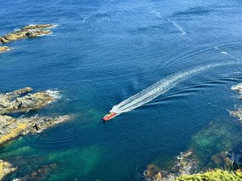 High angle view of sea