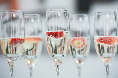 Close-up of wine in glasses