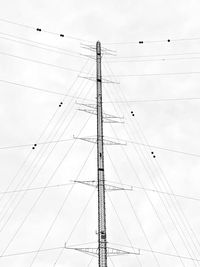 Low angle view of electricity pylon against sky