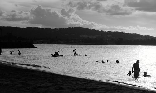 Tourists enjoying at beach