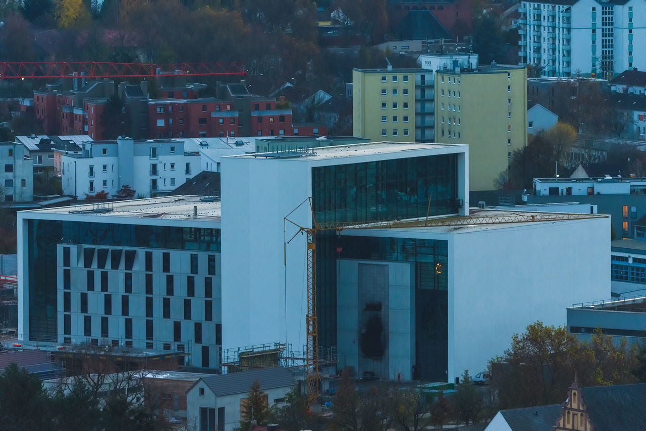 HIGH ANGLE VIEW OF CITY BUILDINGS