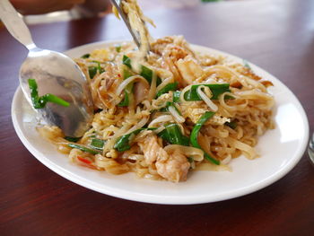 Close-up of food served on plate