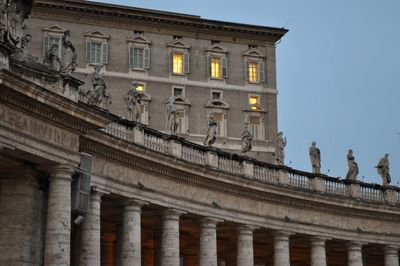 Low angle view of statues at st peters basilica