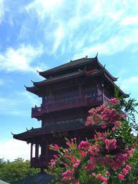 Low angle view of pagoda