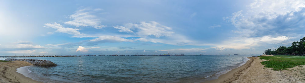 Panoramic view of beach against sky