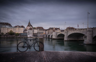 Bridge over river against sky