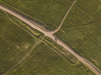 High angle view of agricultural field