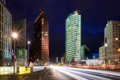 Illuminated city at night