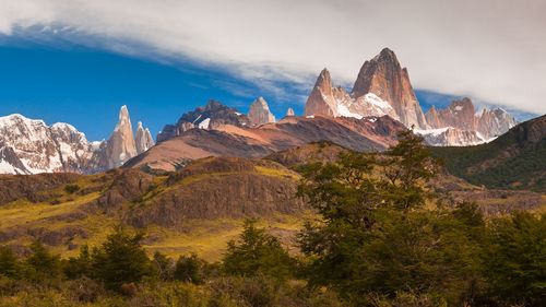 Scenic view of mountains against sky