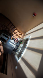 Low angle view of illuminated staircase