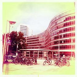 Buildings in city against sky