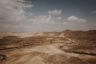 Scenic view of desert against sky