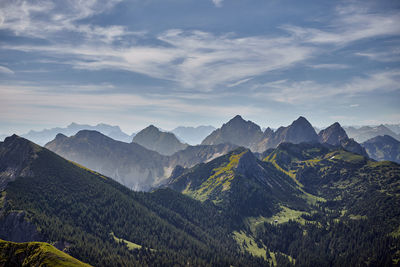 Scenic view of mountains against sky in tirol