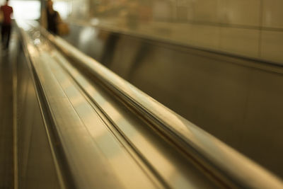 High angle view of escalator at railroad station