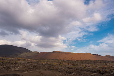 Scenic view of desert against sky