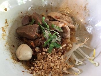 High angle view of food in bowl