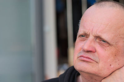 Close-up of thoughtful senior man