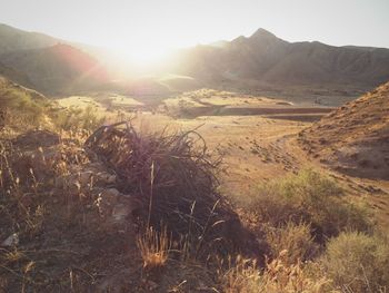 Scenic view of mountains against sky