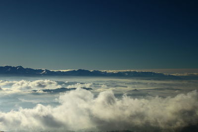 Panoramic view of cloudscape against blue sky