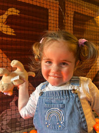 Portrait of cute girl looking away