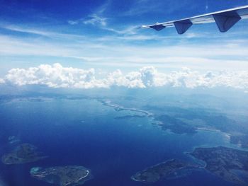 Aerial view of sea against sky