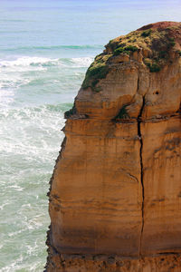 Rock formation on beach