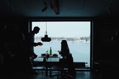 People sitting in restaurant