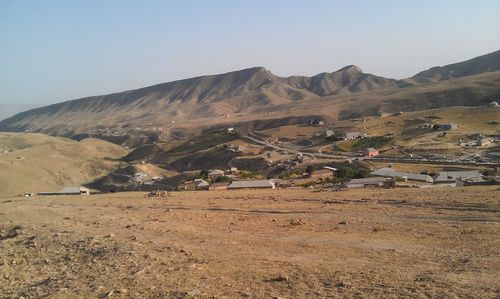 Scenic view of landscape against clear sky