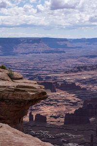 Scenic view of rock formations against sky