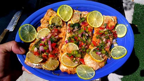 Close-up of served food