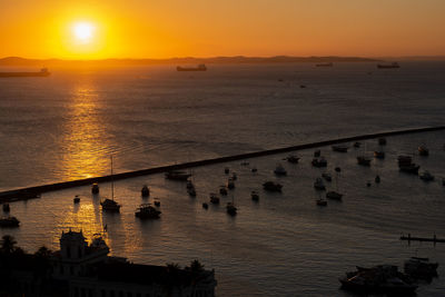 Beautiful dramatic sunset in the city of salvador, bahia.