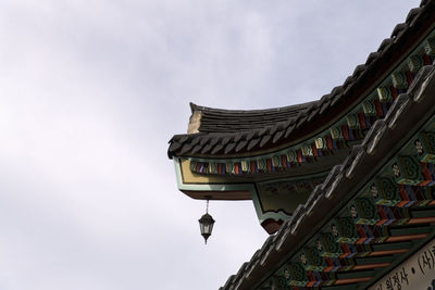 Low angle view of traditional building against sky