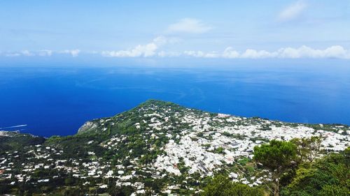 Capri - scenic view of sea and mountains against sky